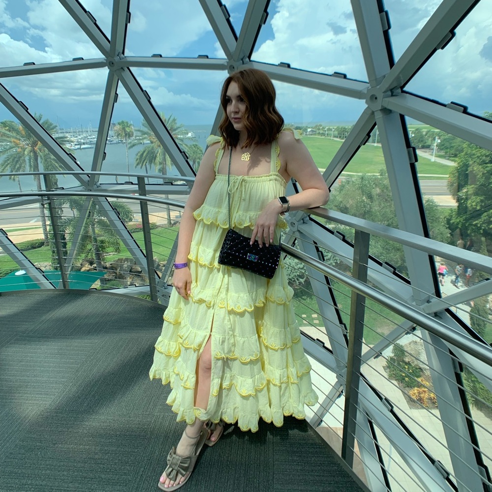 Innika Choo - Yellow Gingham Maxi